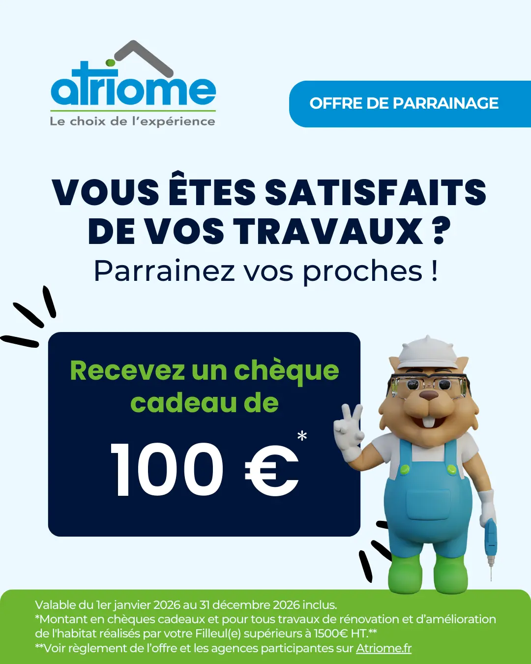 Offre de parrainage Atriome 2026