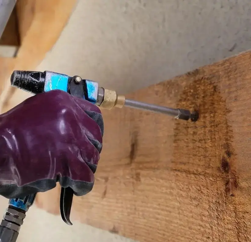 traitement du bois de charpente par injection