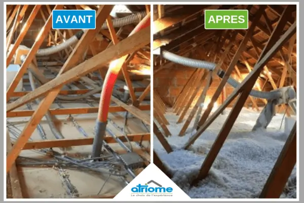 avant après isolation de combles atriome
