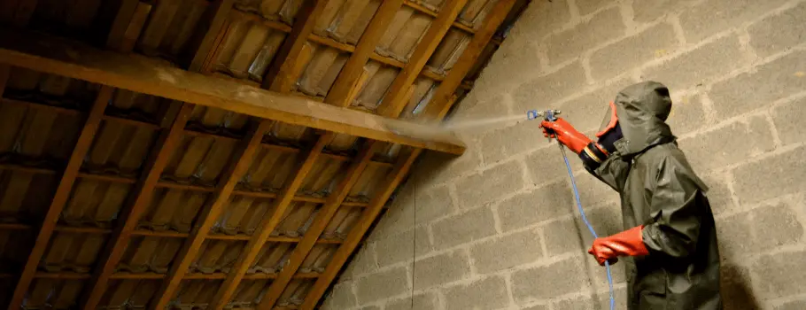 Traitement de charpente par pulvérisation pour protéger votre maison durablement